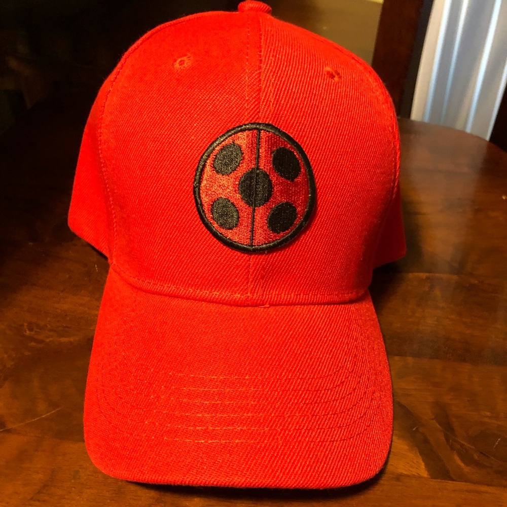 Miraculous Ladybug adjustable snap back red baseball cap.